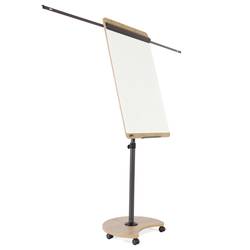 Rocada flipchart NAT0618 (š x v) 670 mm x 2000 mm dub, Signální bílá (RAL 9003), ocelová omyvatelný, popisovatelný, výškově nastavitelný, vč. odkládací