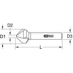 KS Tools 336.0080 3360080 záhlubník 16.5 mm ocel Neizolované válcová stopka 1 ks