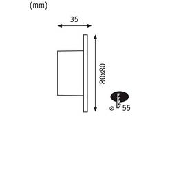 Paulmann 79999 Tsaro eckig 80x36mm Nástěnné vestavné svítidlo, LED, 1 W, bílá (matná)
