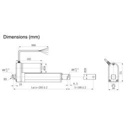 TRU COMPONENTS lineární servomotor TC24-100-1000P TC-13492808 délka 100 mm Posuvná síla 1000 N 24 V/DC 1 ks