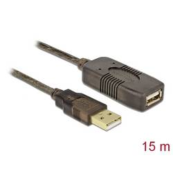 Delock USB kabel USB 2.0 USB-A zástrčka, USB-A zásuvka 15.00 m černá 82689