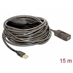 Delock USB kabel USB 2.0 USB-A zástrčka, USB-A zásuvka 15.00 m černá 82689