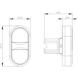 Siemens 3SU1000-3AB66-0AN0, 3SU10003AB660AN0 dvojitý tlakový spínač, 22.3 mm, 1 ks