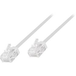 LogiLink CQ3081U RJ45 síťové kabely, propojovací kabely CAT 6A U/UTP 7.50 m bílá extrémně tenký , flexibilní provedení, samozhášecí, bez halogenů 1 ks