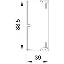 OBO Bettermann 6027032 kabelová lišta (d x š x v) 2000 x 90 x 40 mm 16 ks světle šedá