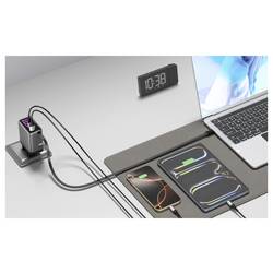 VOLTCRAFT UC-100W01 USB nabíječka, GaN, USB Power Delivery (USB-PD) , Rychlonabíječka, 1x USB A , 2x USB-C®, Dodávka energie, černá