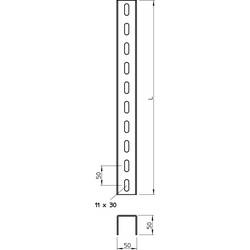 OBO Bettermann 6340966 U-stojina (d x š x v) 1500 x 50 x 50 mm 1 ks průhledná