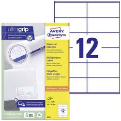 Avery-Zweckform 3424 univerzální etikety 105 x 48 mm papír bílá 1200 ks trvalé inkoustová tiskárna, laserová tiskárna, barevná laserová tiskárna, kopírka,