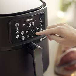 Philips Home HD9285/93 horkovzdušná fritéza, 7.2 l, ovládání pomoci aplikace, nepřilnavý povlak, bez BPA, černá, stříbrná