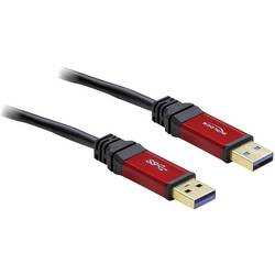 Delock USB kabel USB 3.2 Gen1 USB-A zástrčka, USB-A zástrčka 2.00 m červená, černá pozlacené kontakty, UL certifikace 82745