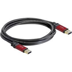 Delock USB kabel USB 3.2 Gen1 USB-A zástrčka, USB-A zástrčka 2.00 m červená, černá pozlacené kontakty, UL certifikace 82745