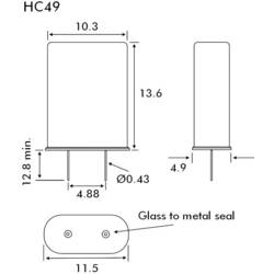EuroQuartz Křemenný oscilátor; QUARZ HC49 HC49 16.000 MHz 18 pF (Ø x v) 0.43 mm x 13.6 mm 1 ks
