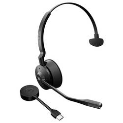 Jabra Engage 55 SE Mono Link400c MS Headset otevřená (On Ear) Bez kabelu, DECT černá Redukce šumu mikrofonu monofonní Počítače