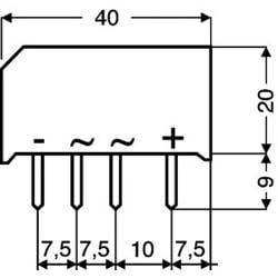 Diotec B250C3700A můstkový usměrňovač SIL-4 600 V 3.7 A jednofázové