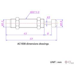 TRU COMPONENTS tlumič nárazů TC-14330868 TC-AC1008-2 Materiál pouzdra: ocel délka: 8 mm 1 ks