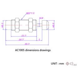 TRU COMPONENTS tlumič nárazů TC-14330864 TC-AC1005-2 Materiál pouzdra: ocel délka: 5 mm 1 ks