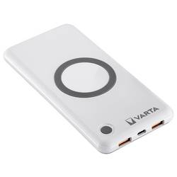 Varta 57913 powerbanka Li-Pol, 10000 mAh, Bezdrátové nabíjení Qi, QC 3.0, Dodávka energie, bílá, Indikátor stavu