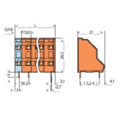 WAGO 736-603 dvojřadá svorka 2.50 mm² Pólů 6 oranžová 1 ks
