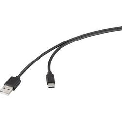 Renkforce USB kabel USB 2.0 USB-A zástrčka, USB-C ® zástrčka 1.00 m černá RF-6830420