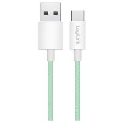 LogiLink Kabel USB-C USB 2.0 USB-A zástrčka, USB-C ® zástrčka 1.5 m zelená CU0328