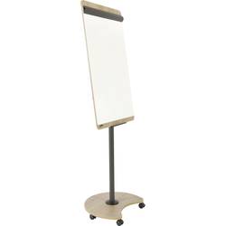 Rocada flipchart NAT0616 (š x v) 670 mm x 2000 mm dřevo, dub, Signální bílá (RAL 9003) omyvatelný, popisovatelný, magnetický, vč. odkládací poličky, vč. držáku
