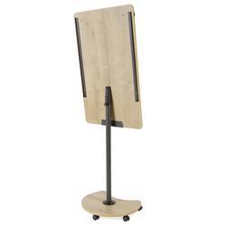 Rocada flipchart NAT0616 (š x v) 670 mm x 2000 mm dřevo, dub, Signální bílá (RAL 9003) omyvatelný, popisovatelný, magnetický, vč. odkládací poličky, vč. držáku