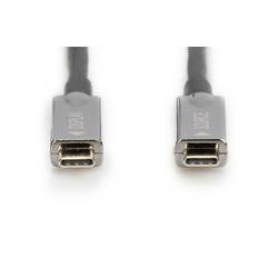 Digitus Kabel pro displeje USB-C® USB 3.2 Gen2 USB-C®, USB-C ® zástrčka 15.00 m černá flexibilní provedení, stíněný, s USB AK-330160-150-S