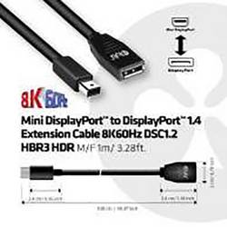 club3D Mini-DisplayPort / DisplayPort kabelový adaptér Mini DisplayPort konektory, DisplayPort zásuvka 1.00 m černá CAC-1121 Kabel DisplayPort