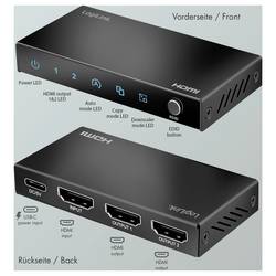LogiLink HD0066 HDMI rozbočovač LED ukazatel, kovový ukazatel, se stavovými LED černá