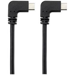 Renkforce USB kabel USB 3.2 Gen2 USB-C ® zástrčka, USB-C ® zástrčka 1.20 m černá 90° zatočeno doleva RF-4633064