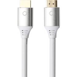 Oehlbach HDMI kabel Zástrčka HDMI-A, Zástrčka HDMI-A 0.75 m bílá D1C92488 8K UHD, pozlacené kontakty HDMI kabel