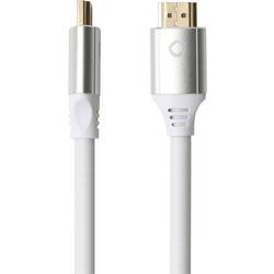 Oehlbach HDMI kabel Zástrčka HDMI-A, Zástrčka HDMI-A 0.75 m bílá D1C92488 8K UHD, pozlacené kontakty HDMI kabel