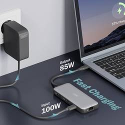Digitus USB-C® dokovací stanice DA-70915 vč. funkce nabíjení, integrovaná čtečka karet, napájení USB-C®