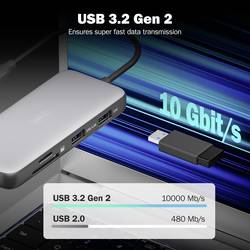 Digitus USB-C® dokovací stanice DA-70915 vč. funkce nabíjení, integrovaná čtečka karet, napájení USB-C®