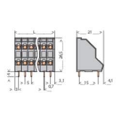 WAGO 736-108 dvojřadá svorka 2.50 mm² Pólů 16 šedá 1 ks