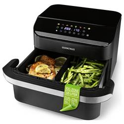 GourmetMaxx 19171 horkovzdušná fritéza 10 l 2400 W nepřilnavý povlak, bez BPA, Cool touch pouzdro, Digitální časovač, funkce grilování, horkovzdušný,