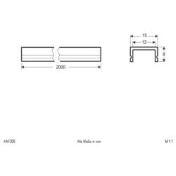 EVN KAF200 EVN Lichttechnik Profil-Cover PMMA (d x š) 2000 mm x 15.00 mm 1 ks
