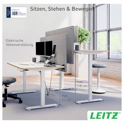 Leitz psací stůl pro práci vsedě i ve stoje Ergo bílá 6773-00-01 max. výška: 118 cm