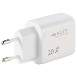 VOLTCRAFT UC-20W001 USB nabíječka, GaN, 1x USB-C®, 20 W, Rychlé nabíjení, Power Delivery 3.0, bílá