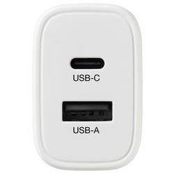 VOLTCRAFT UC-30W001 USB nabíječka, GaN, 1x USB A , 1x USB-C®, 30 W, Rychlé nabíjení, Power Delivery 3.0, bílá