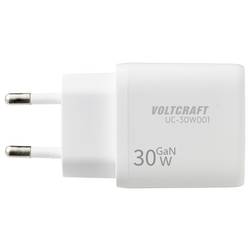 VOLTCRAFT UC-30W001 USB nabíječka, GaN, 1x USB A , 1x USB-C®, 30 W, Rychlé nabíjení, Power Delivery 3.0, bílá