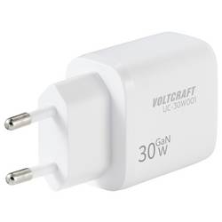 VOLTCRAFT UC-30W001 USB nabíječka, GaN, 1x USB A , 1x USB-C®, 30 W, Rychlé nabíjení, Power Delivery 3.0, bílá