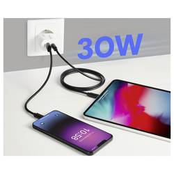 VOLTCRAFT UC-30W001 USB nabíječka, GaN, 1x USB A , 1x USB-C®, 30 W, Rychlé nabíjení, Power Delivery 3.0, bílá