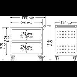 Hazet 167-3S dílenský vozík Barva: modrá