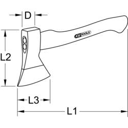 KS Tools 140.2063 Ruční sekera 380 mm 1040 Hmotnost hlavy 800 g
