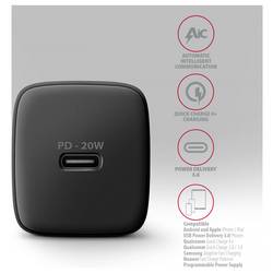 AXAGON USB nabíječka, USB Power Delivery (USB-PD) , USB-C® zásuvka (nabíjení), 20 W, QC 3.0, QC 4+, Quick Charge 4.0, Quick Charge 3.0, Smart IC, Adaptivní