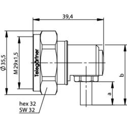 Telegärtner 100024418 100024418 DIN konektor 7-16 zástrčka, zahnutá 50 Ω 1 ks