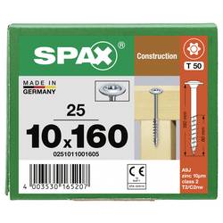 SPAX 0251011001605 talířové šrouby 10 mm 160 mm T-STAR plus ocel 25 ks