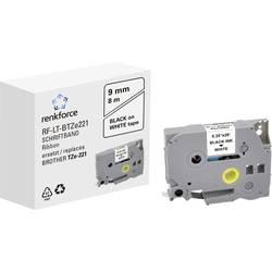 Renkforce RF-LT-BTZe221 kompatibilní náhradní Brother TZe-221 9 mm Barva pásky: bílá Barva písma: černá 8 m