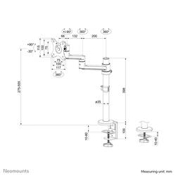 Neomounts držák na stůl pro monitor DS60-425BL1 1 Displej: (s) 43,2 cm (17) - 68,6 cm (27) černá naklápěcí, otočný, nakláněcí, nastavitelná výška